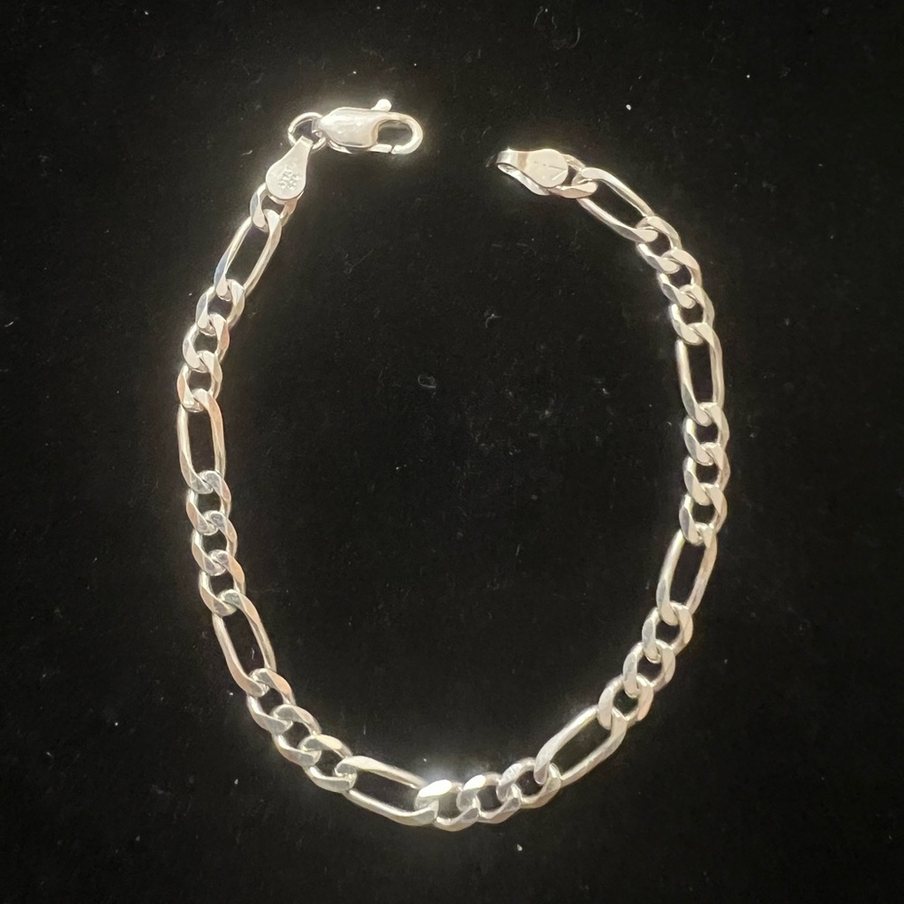925 STERLING SILVER VINTAGE FIGARO BRACELET